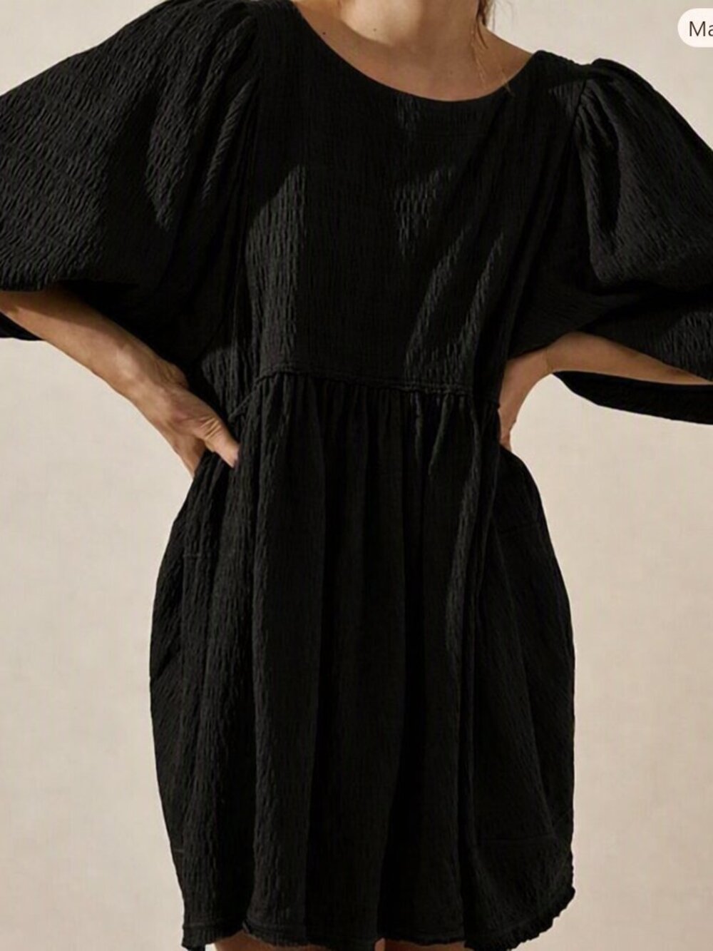 Free People Beach Get Obsessed Black Babydoll Dress Gauzy Size Small